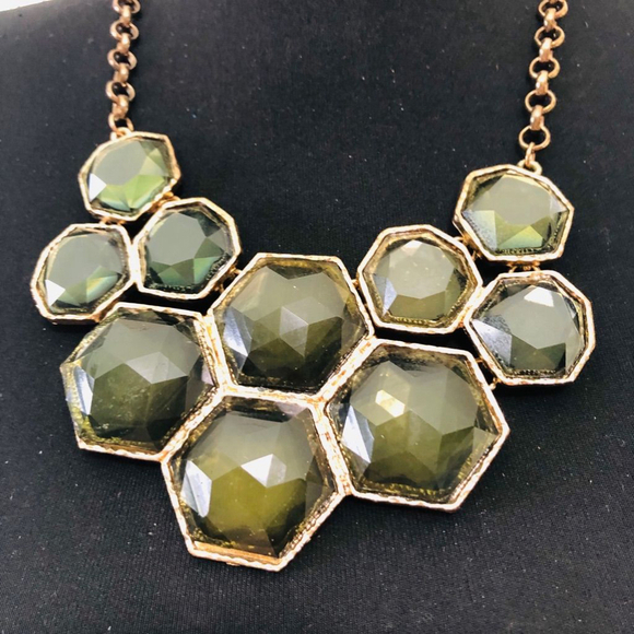 Honeycomb Necklace and Earring Set Green Gold Custom Made - Picture 3 of 5